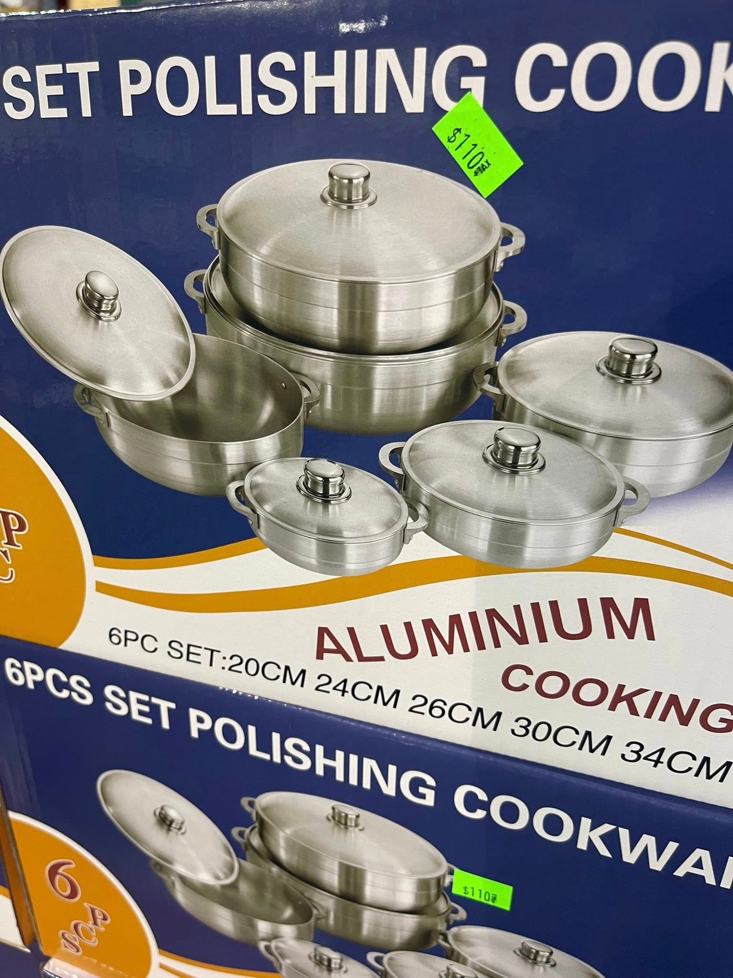 6‑Piece Polishing Aluminum Cookware Set