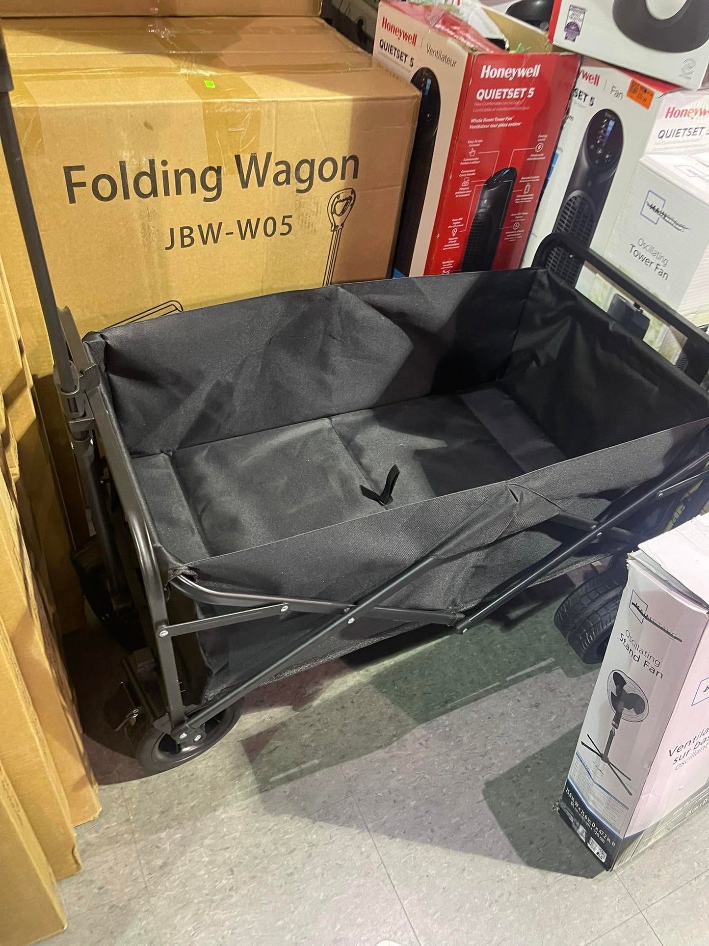 Utility Grocery Wagon, 150L Capacity Collapsible Folding Wagon for Camping