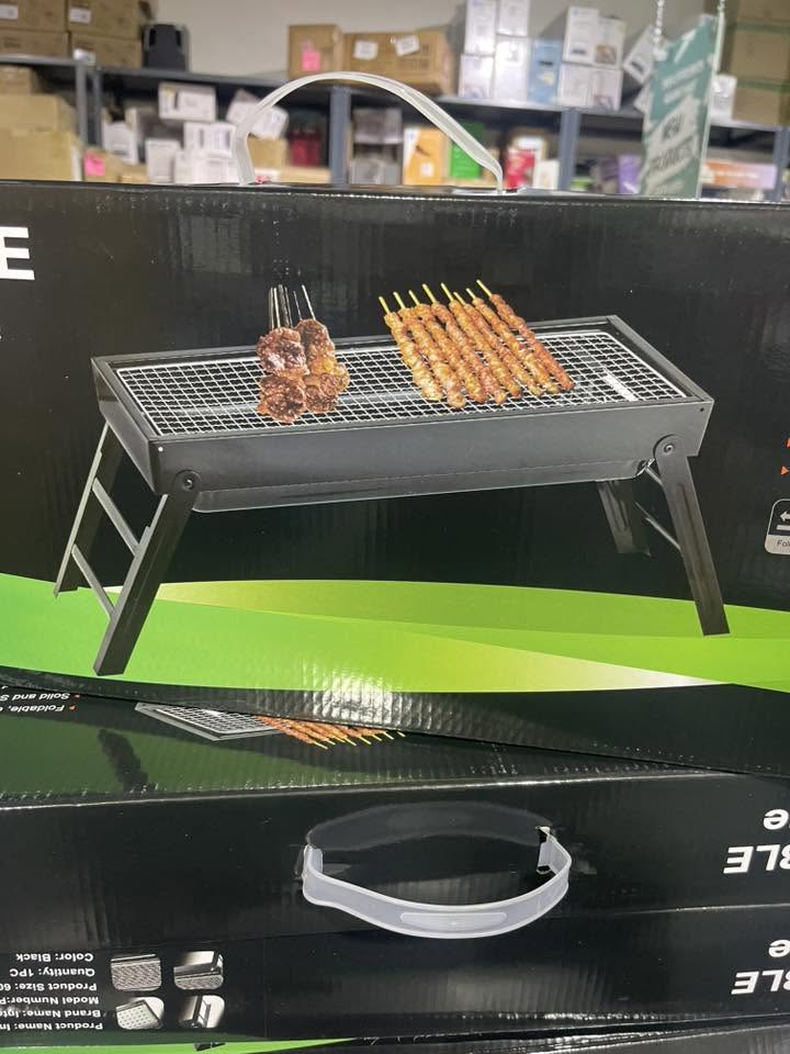 Grill for Outdoor Portable Charcoal Grill Black Metal Foldable BBQ Grills Outdoor