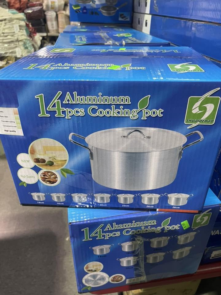 OD 14‑Piece Aluminium Cooking Pot Set (14–26 cm)