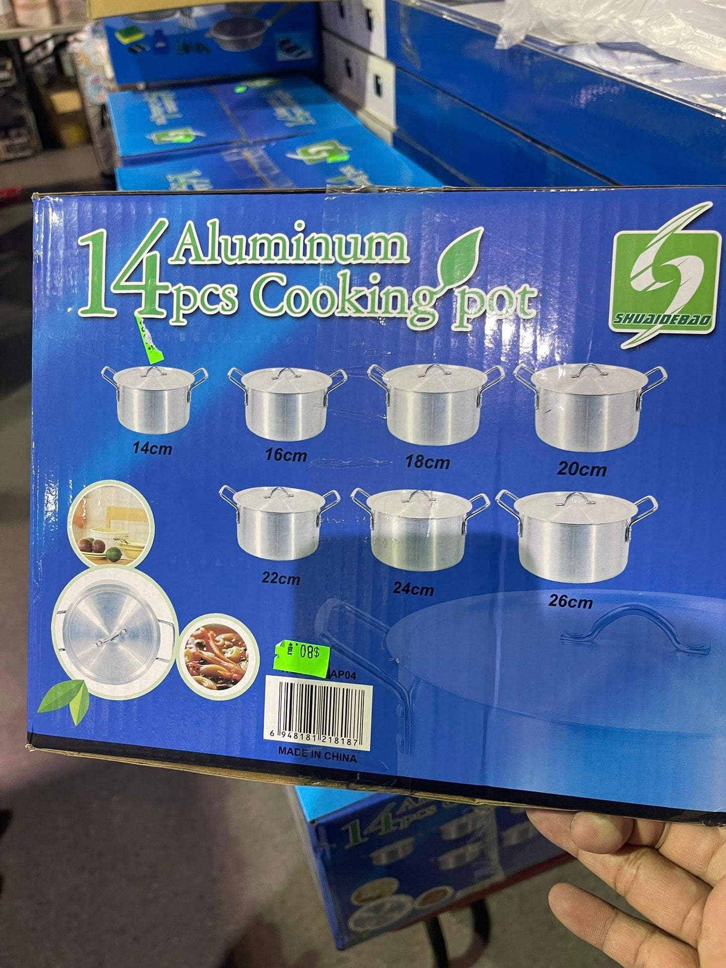 OD 14‑Piece Aluminium Cooking Pot Set (14–26 cm)