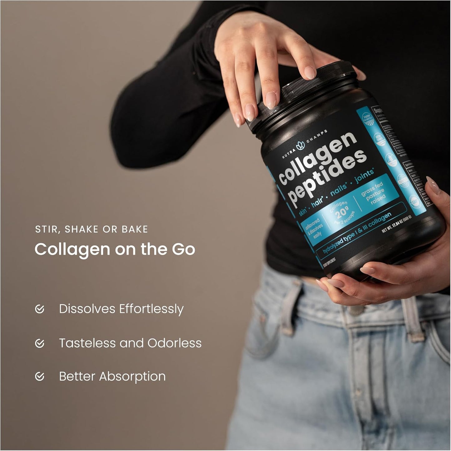 500g Hydrolyzed Collagen Powder – Type I & III (Unflavored