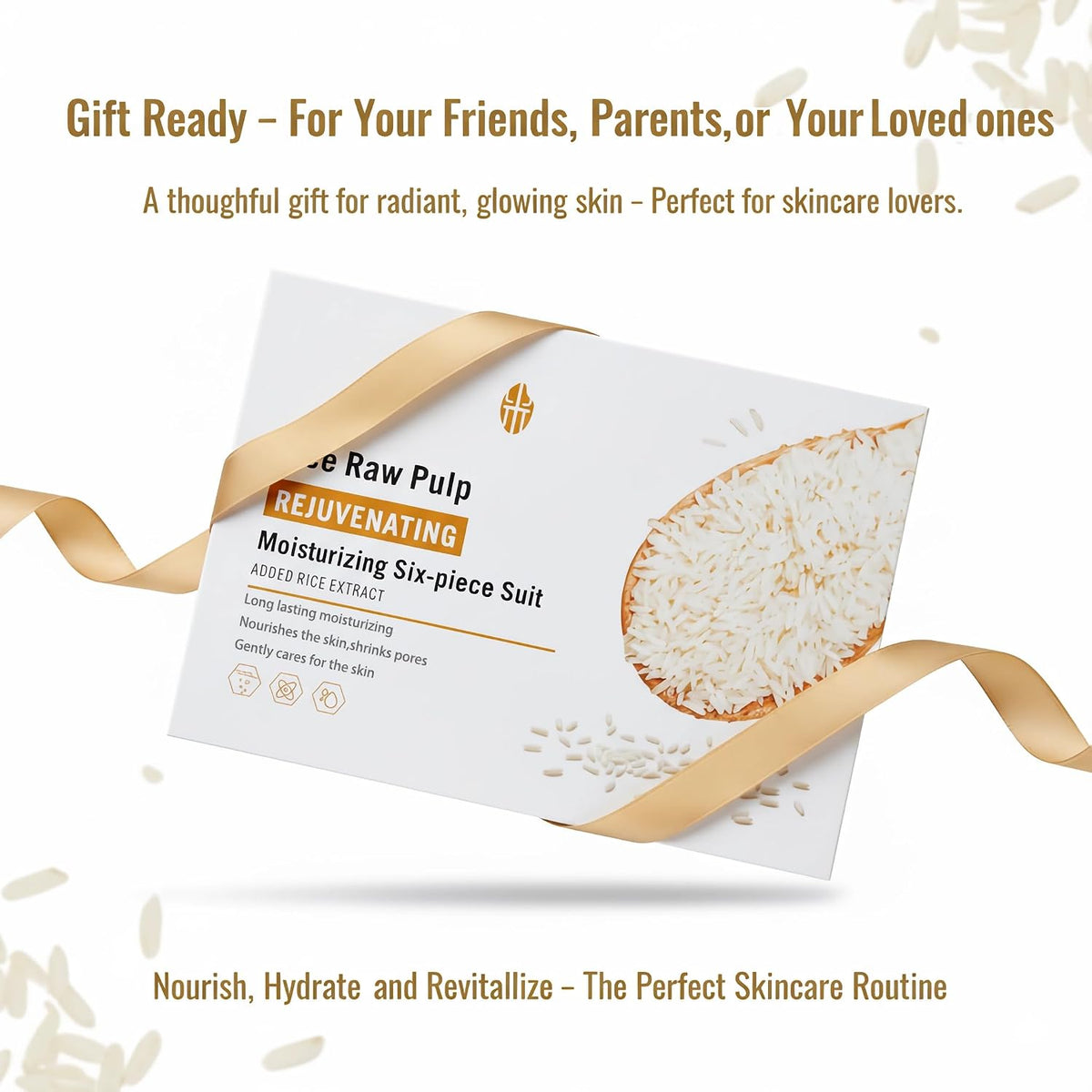 Rice Skin Care Set – 6‑Piece Glow Kit (Rice Extract)