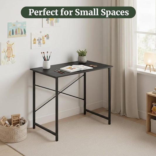 31 Inch Small Computer Desk with Storage Bag & Headphone Hook, Writing Study Table