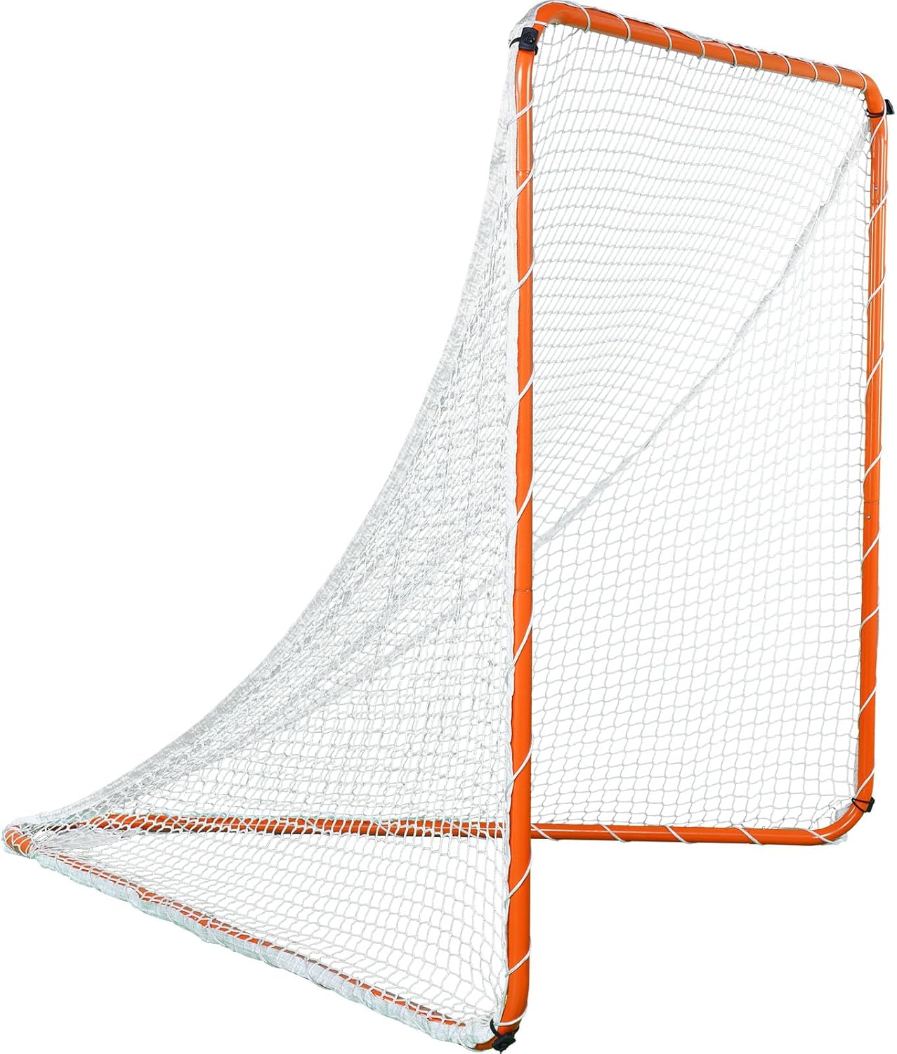 VEVOR Lacrosse Goal, 6' x 6' Modular Lacrosse Net, Steel Frame Backyard Lacrosse Training Equipment, Portable Lacrosse Goal with Carry Bag, Quick & Easy Setup, Perfect for Youth Adult Training, Orange