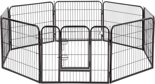BestPet Heavy Duty Pet Playpen Dog Exercise Pen Cat Fence B, 32-Inch, Black