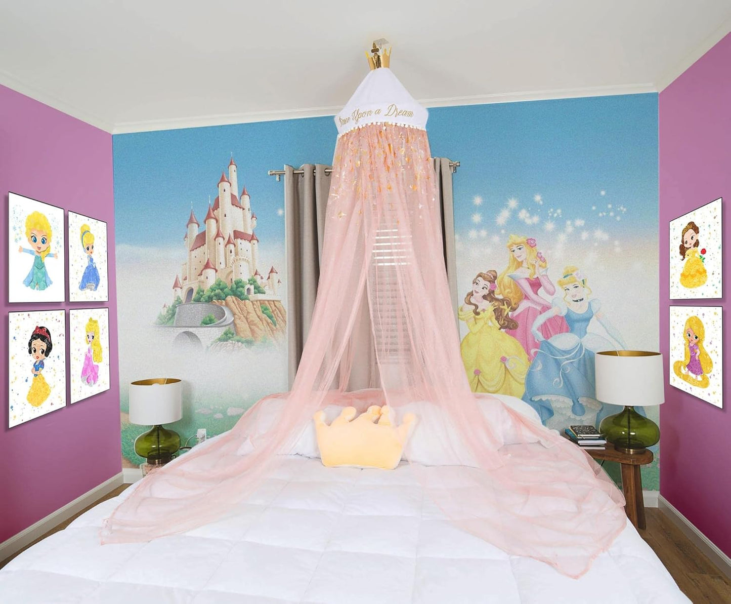 Disney Princess Kids Bed Canopy Curtains