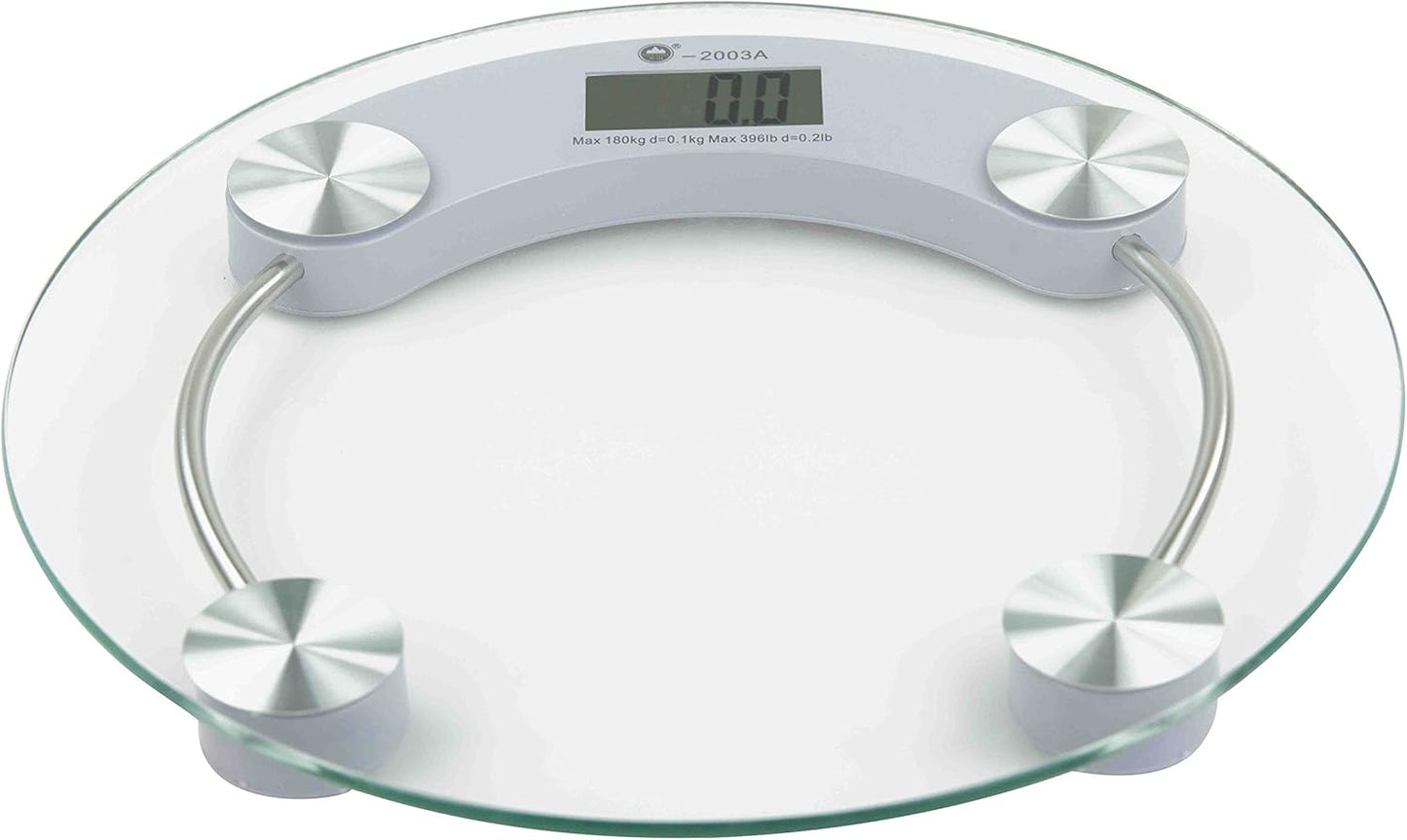 Round Digital Bathroom Scale – Modern Glass Design