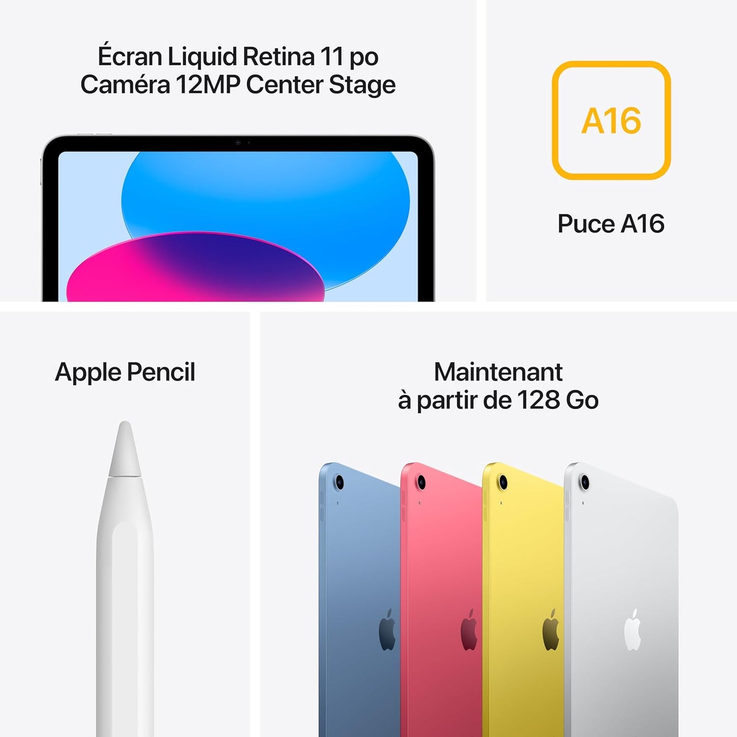 Apple iPad with A16 chip: 11-inch Liquid Retina Display, 128 GB