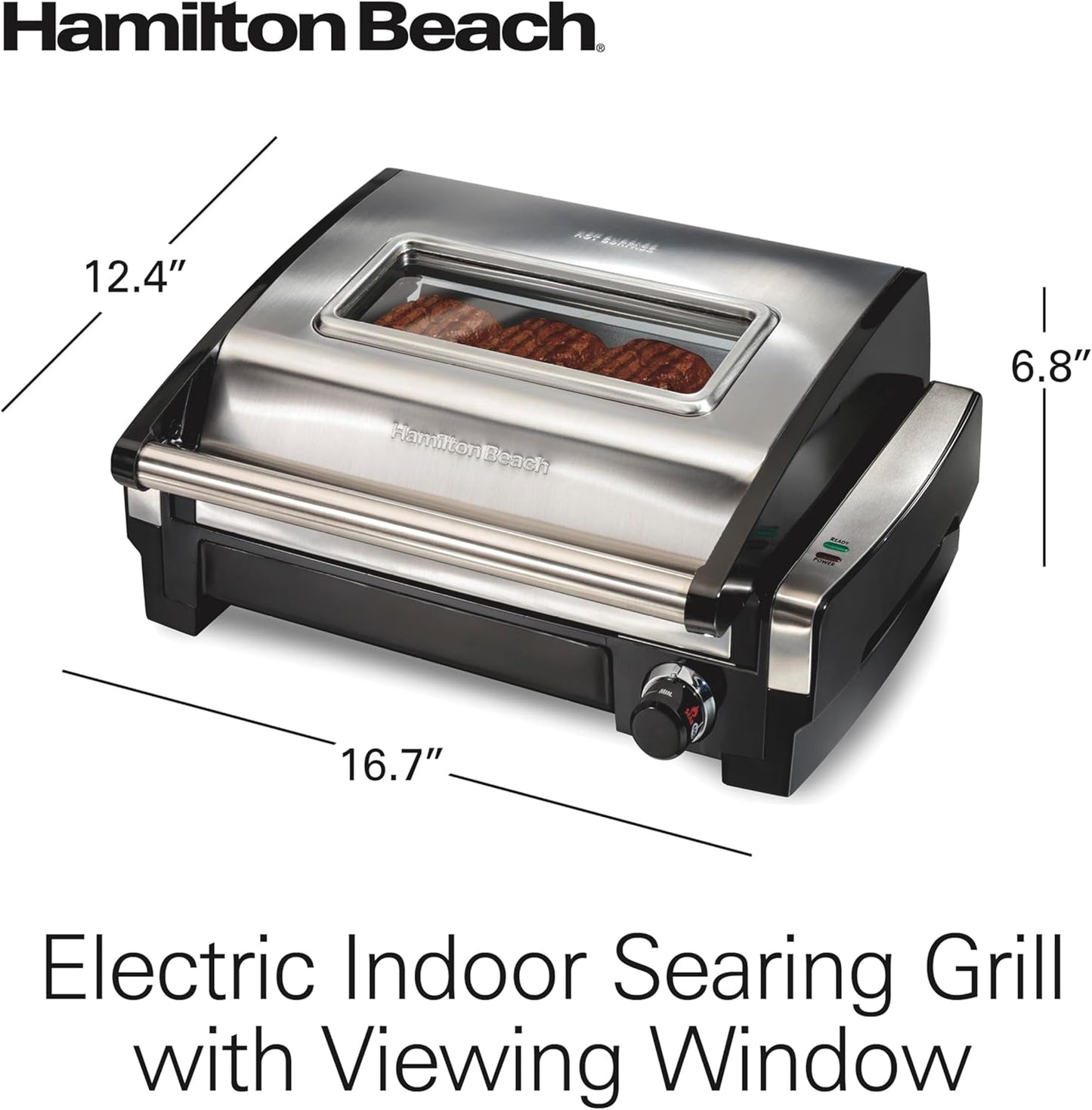 Hamilton Beach Electric Indoor Searing Grill – Stainless Steel