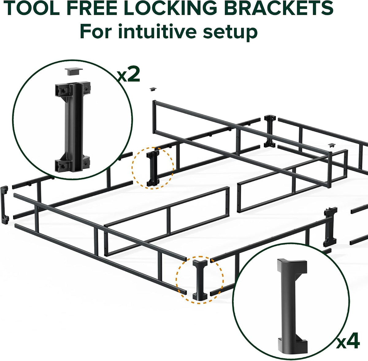 Full Size Box Spring – 9 Inch Low Profile Metal Smart Box Spring,