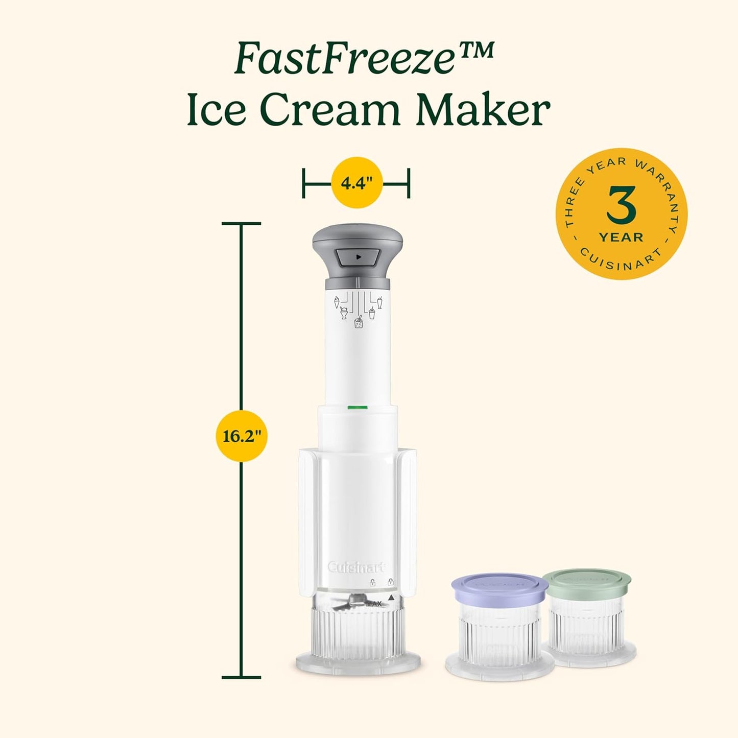 Cuisinart FastFreeze 5-in-1 Ice Cream Maker, Sorbet, Milkshakes, Slushies and Mix-in Frozen Dessert