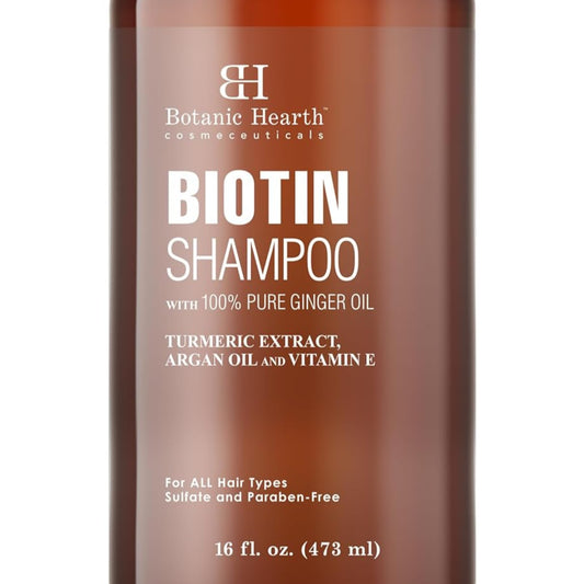 Botanic Hearth Biotin Shampoo with Ginger Oil & Keratin for Men and Women – Sulfate-Free, Promotes Thicker, Fuller Hair – 16 fl oz