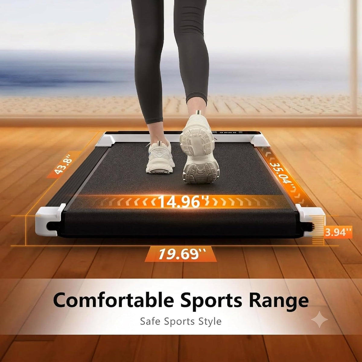 Walking Pad Under‑Desk Treadmill – 2.5HP Quiet Motor