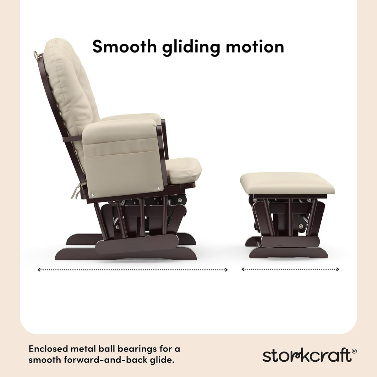 STORKCRAFT HOOP GLIDER & OTTOMAN SET