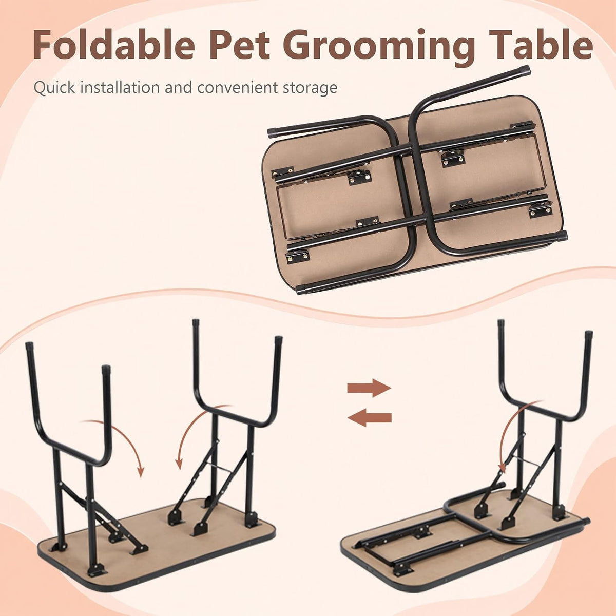 Yaheetech 32in Foldable Pet Dog Grooming Table with Adjustable Height