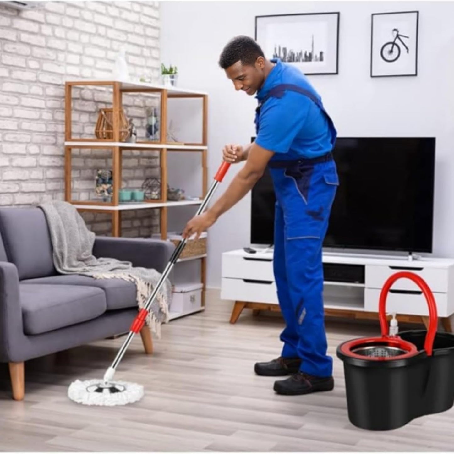 Spin Mop & Bucket with Wringer Set