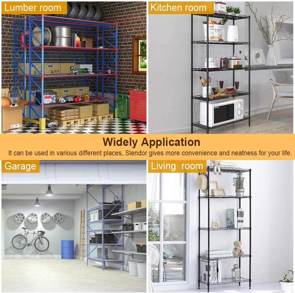 5 Tier Wire Shelving Unit Storage Shelves Metal Wire Shelf Stora