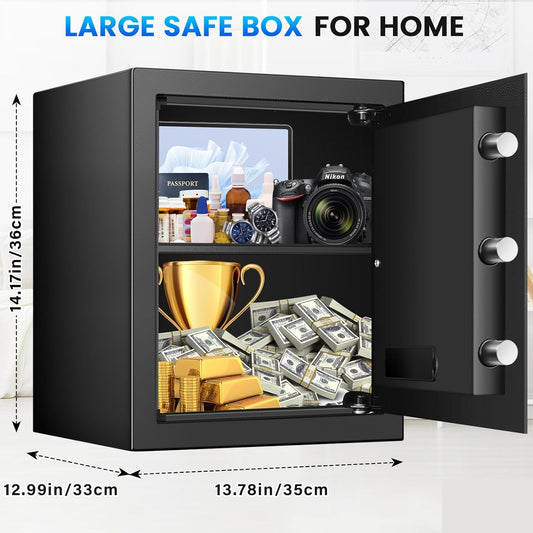 2.0 Cuft Large Fireproof Safe Box for Home, Digital Security Home Safe Fireproof Waterproof