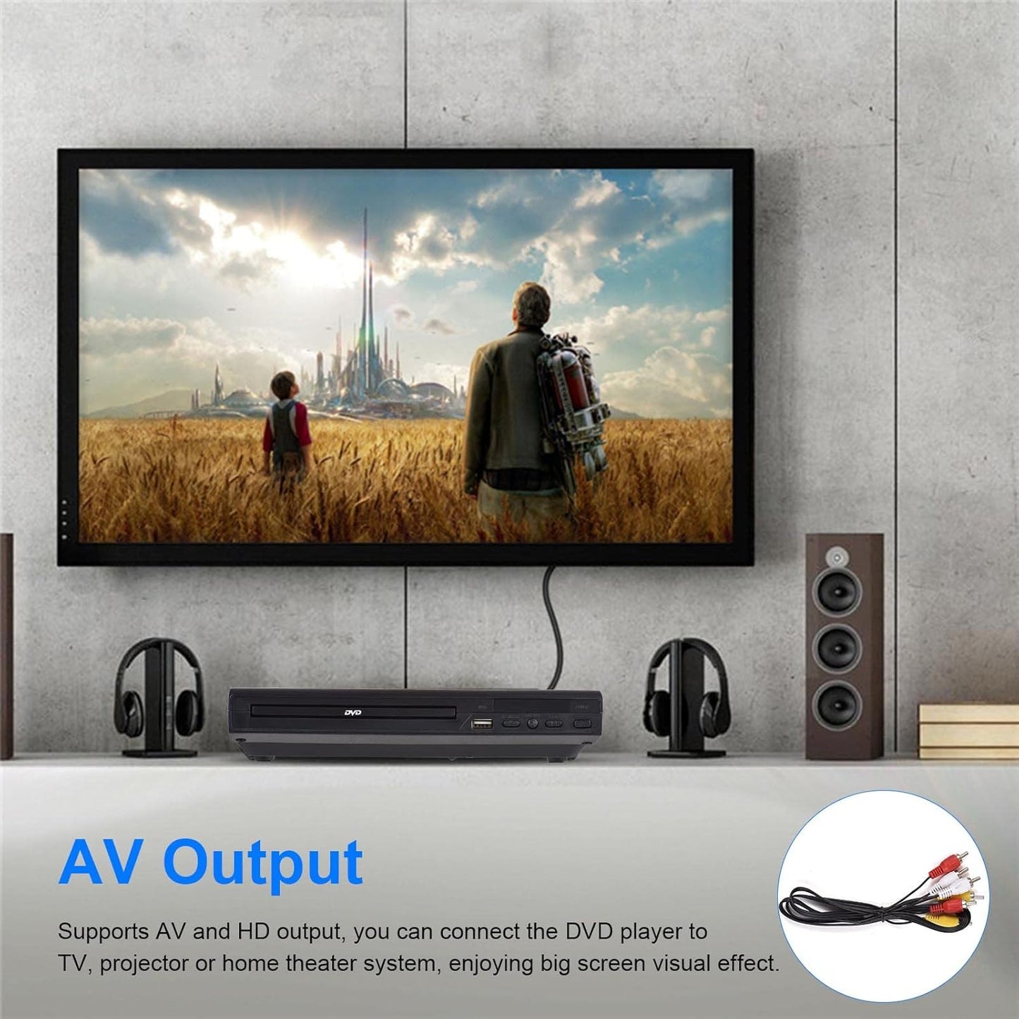 DVD-225 Home DVD/CD Player Digital AV Output, Remote Control