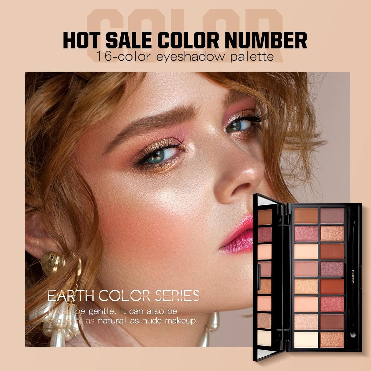 16 Colors make up Eyeshadow Palette Eye Shadow Powder Disc Portable Shimmer glitter eyeshadow