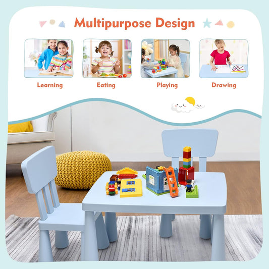 COSTWAY 3-Piece Kids Table & Chairs Set
