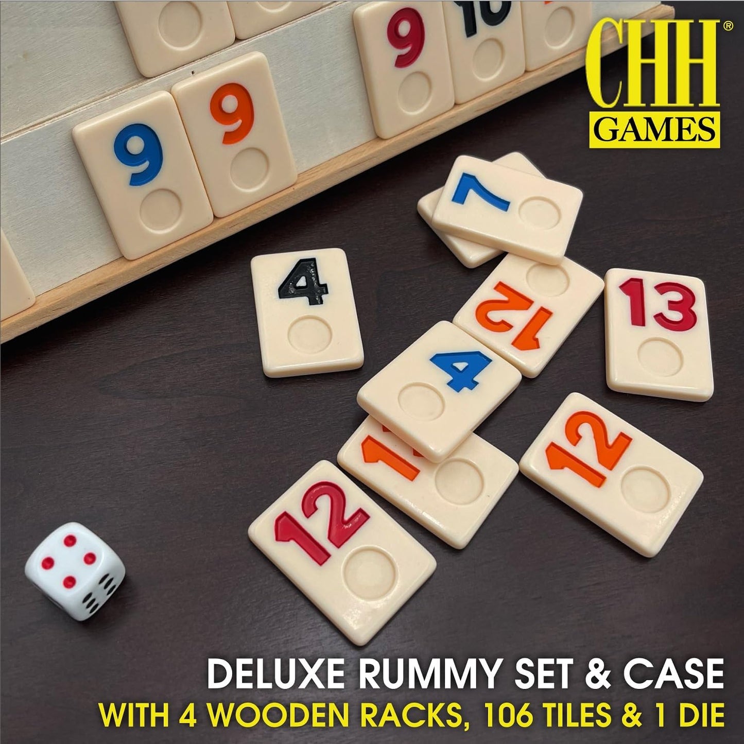 CHH 5017W Deluxe Rummy Set with Wooden Racks