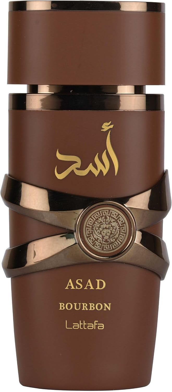 Lattafa Asad Bourbon Eau de Parfum Spray for Unisex, 3.4 Ounce
