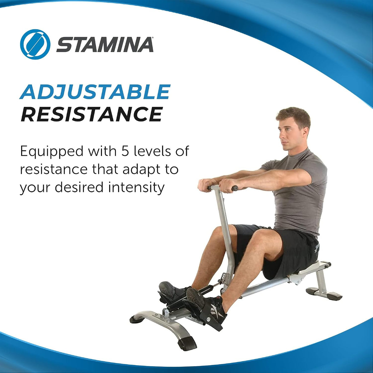 Stamina Hydraulic Rower Machine – Adjustable Resistance + Smart Workout App