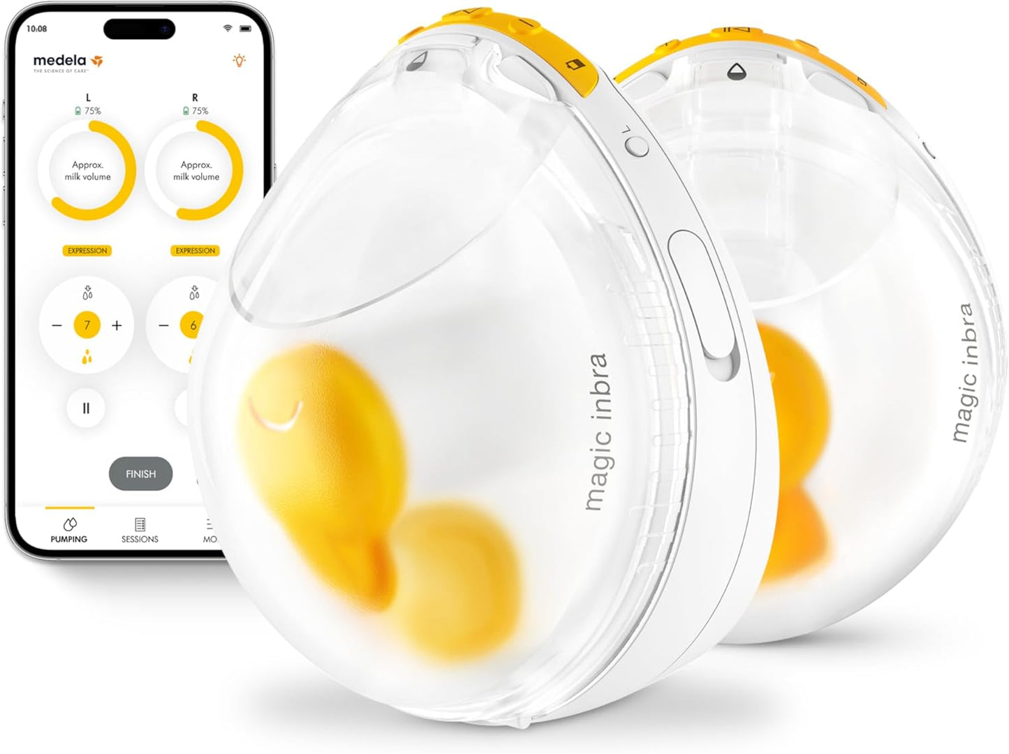 Medela Magic InBra Hands-free Wearable Breast Pump with FluidFeel Technology, App Connectivity and Advanced Sensor Control, Ultra-Slim, Ultra-Lightweight, Silent, Hospital-Grade