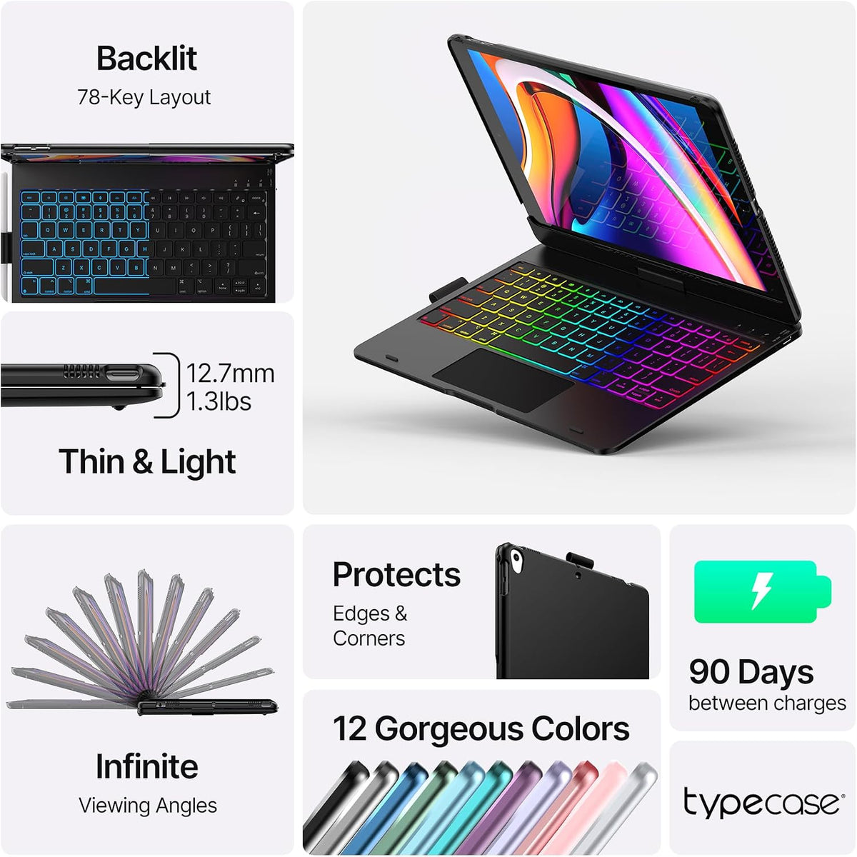 TYPECASE TOUCH KEYBOARD CASE FOR IPAD