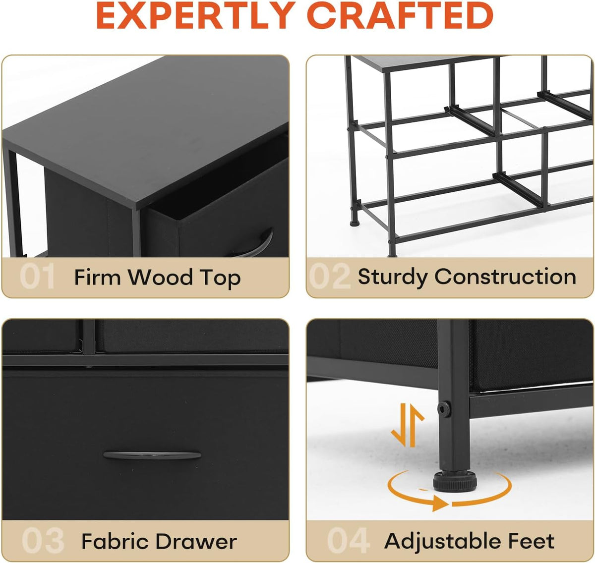 Dresser / Chest of Drawers – 5‑Drawer Fabric Storage Organizer