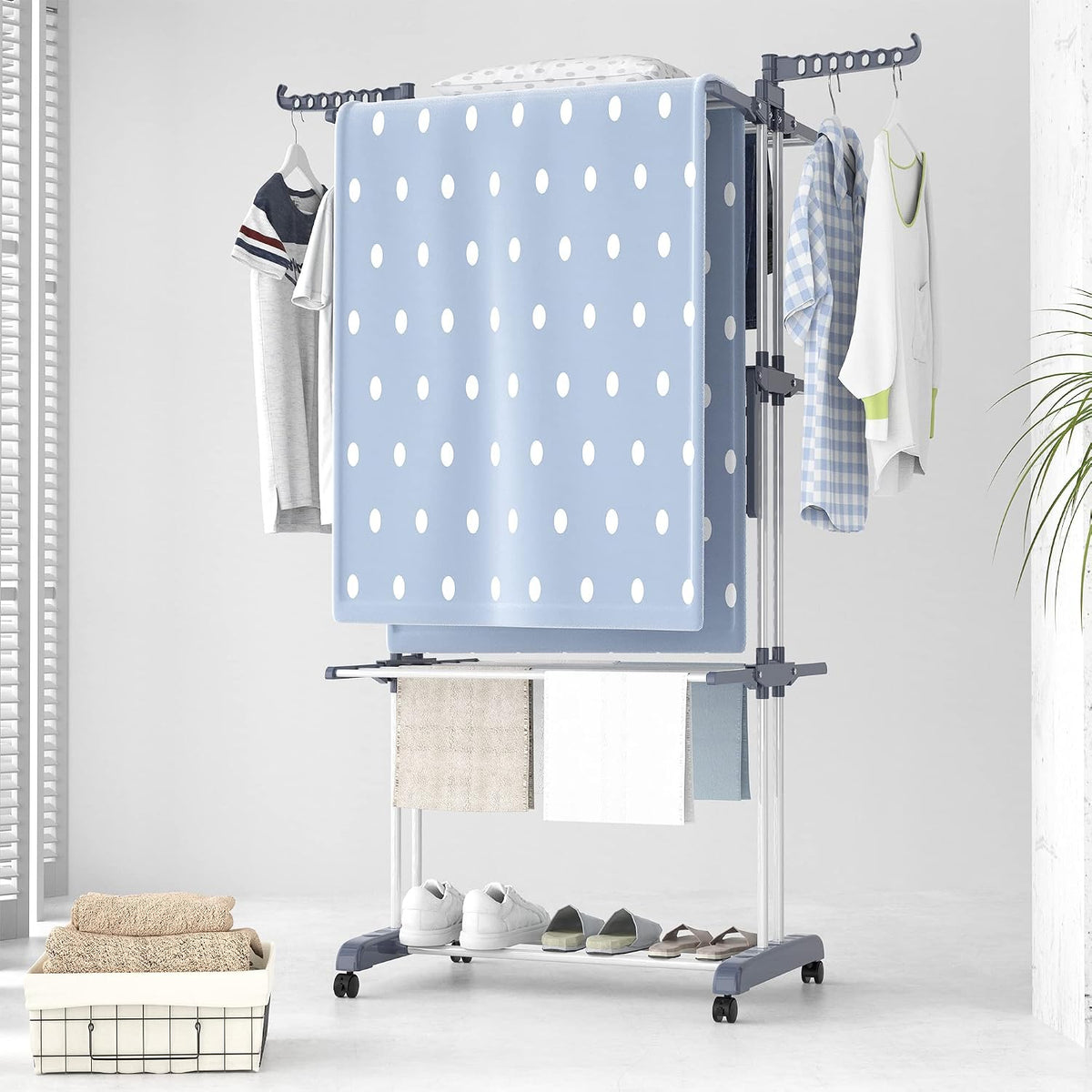 4-TIER FOLDABLE CLOTHES DRYING RACK