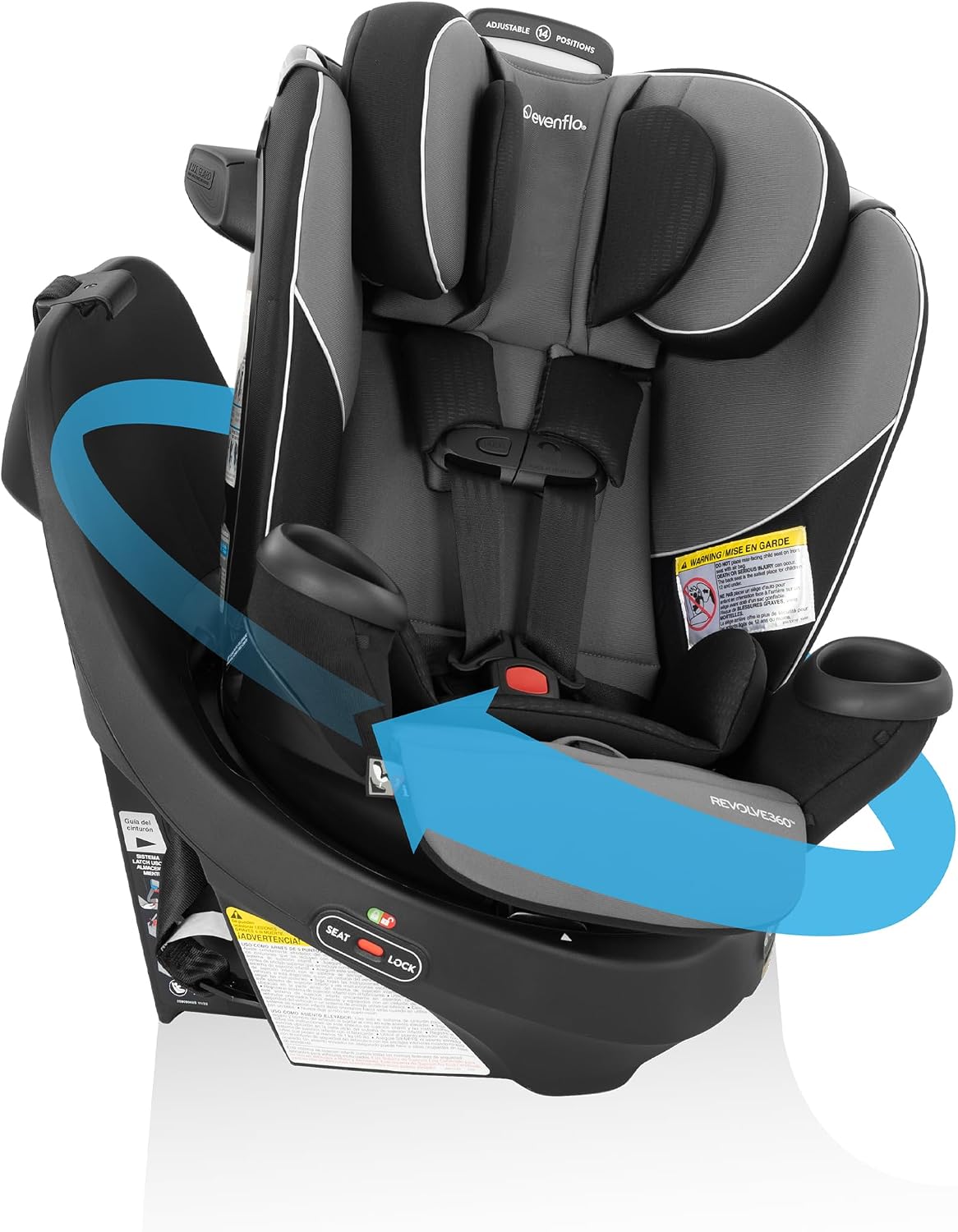 🩶🚗 Evenflo Revolve360 – Rotational All‑In‑One Convertible Car Seat