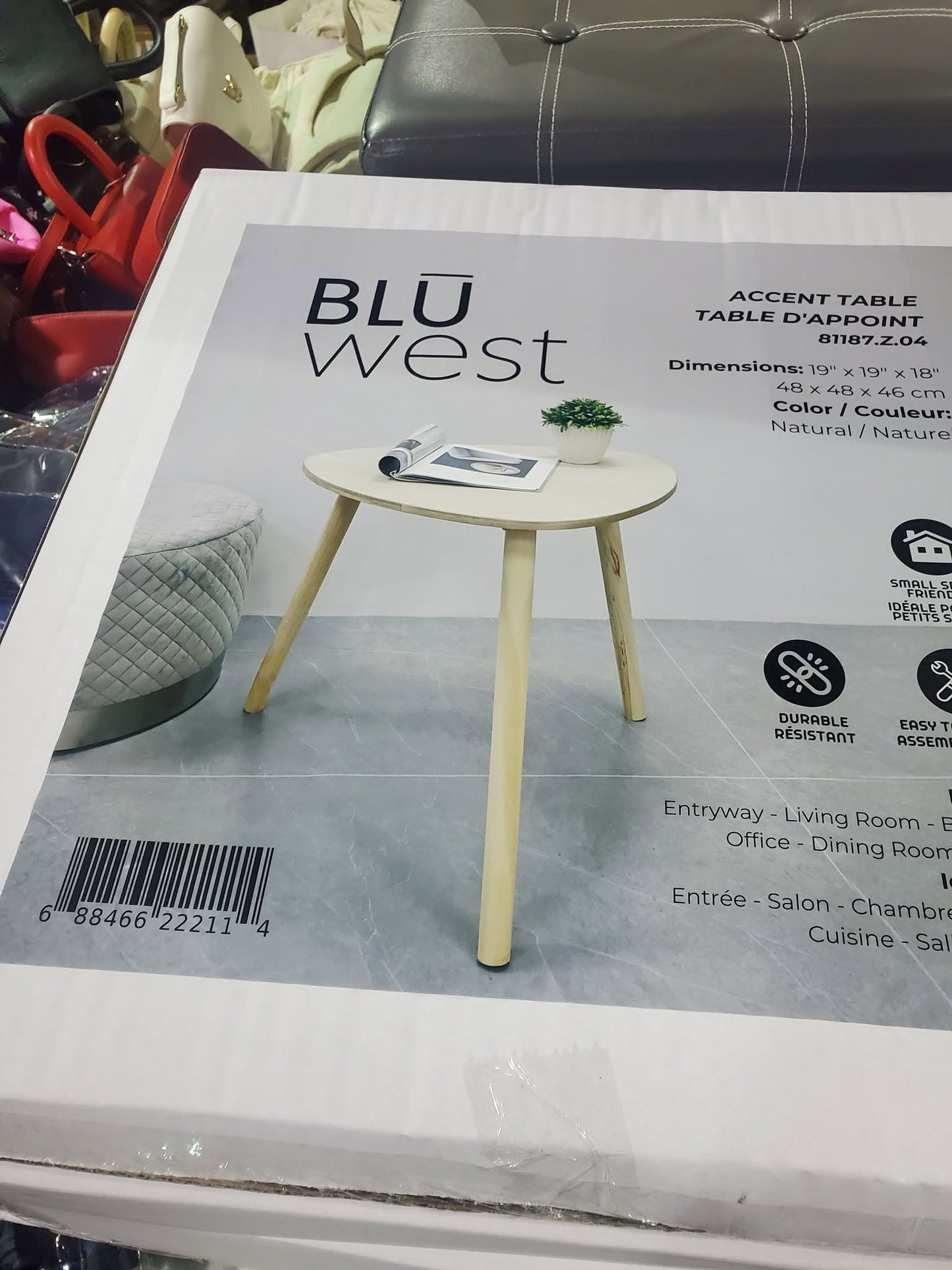Blue West Accent Table – Modern & Stylish