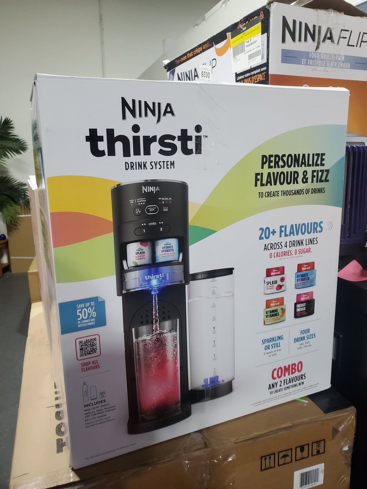 Ninja Thirsti Drink System, Soda Maker, Sparkling,Personalize Flavor, Carbonated Water Machine,