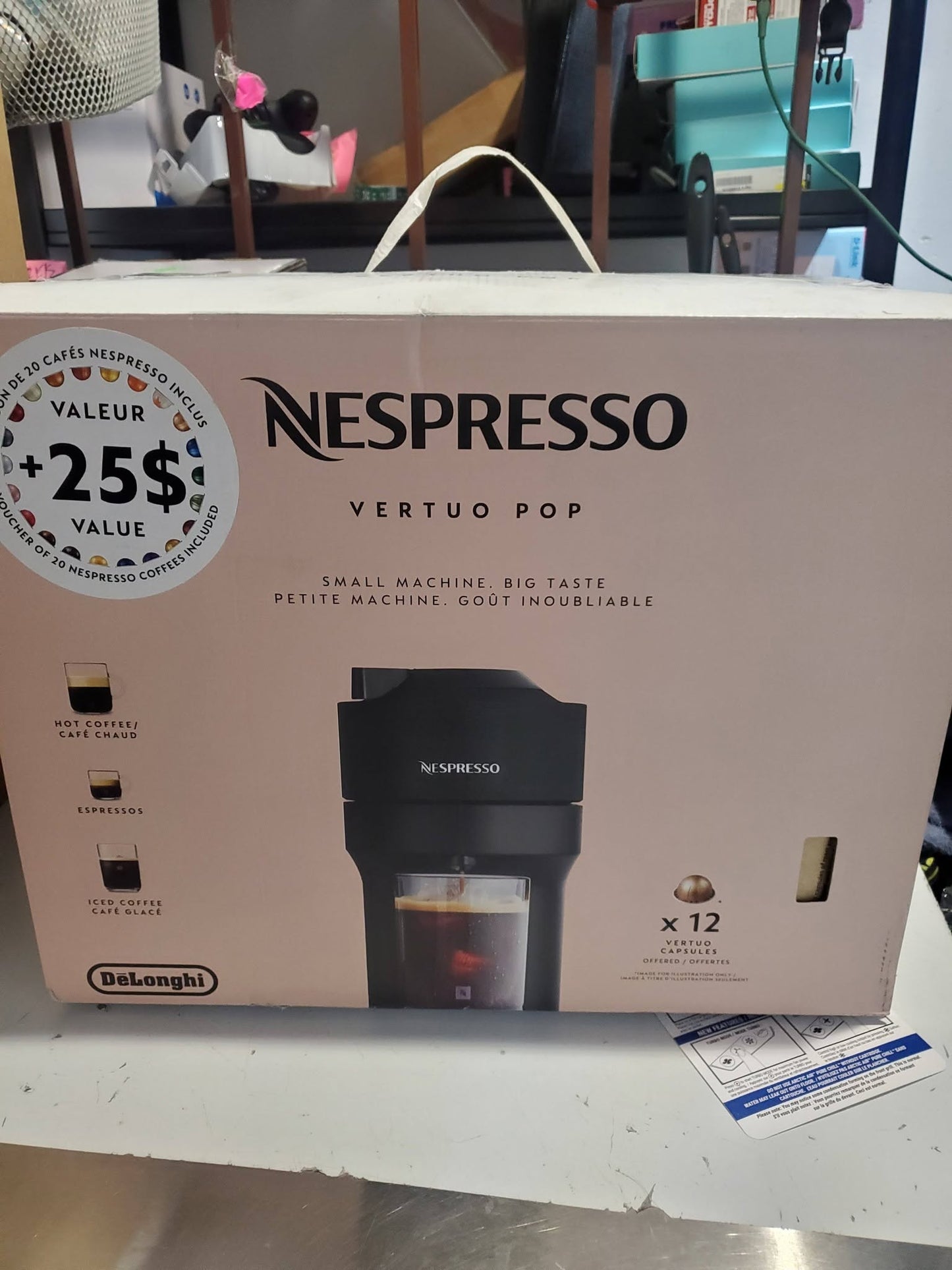 Nespresso Vertuo Pop Coffee and Espresso Machine by De'Longhi, Black