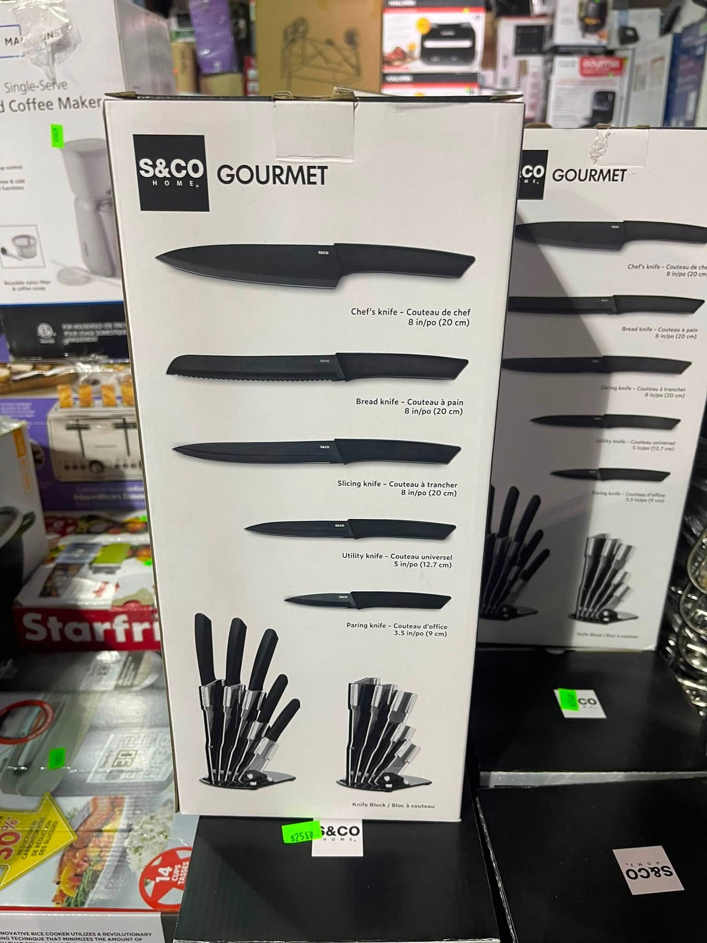 Kitchen Knife Set with Block, 6 PCS High Carbon Stainless Steel Sharp Kitchen Knife Set