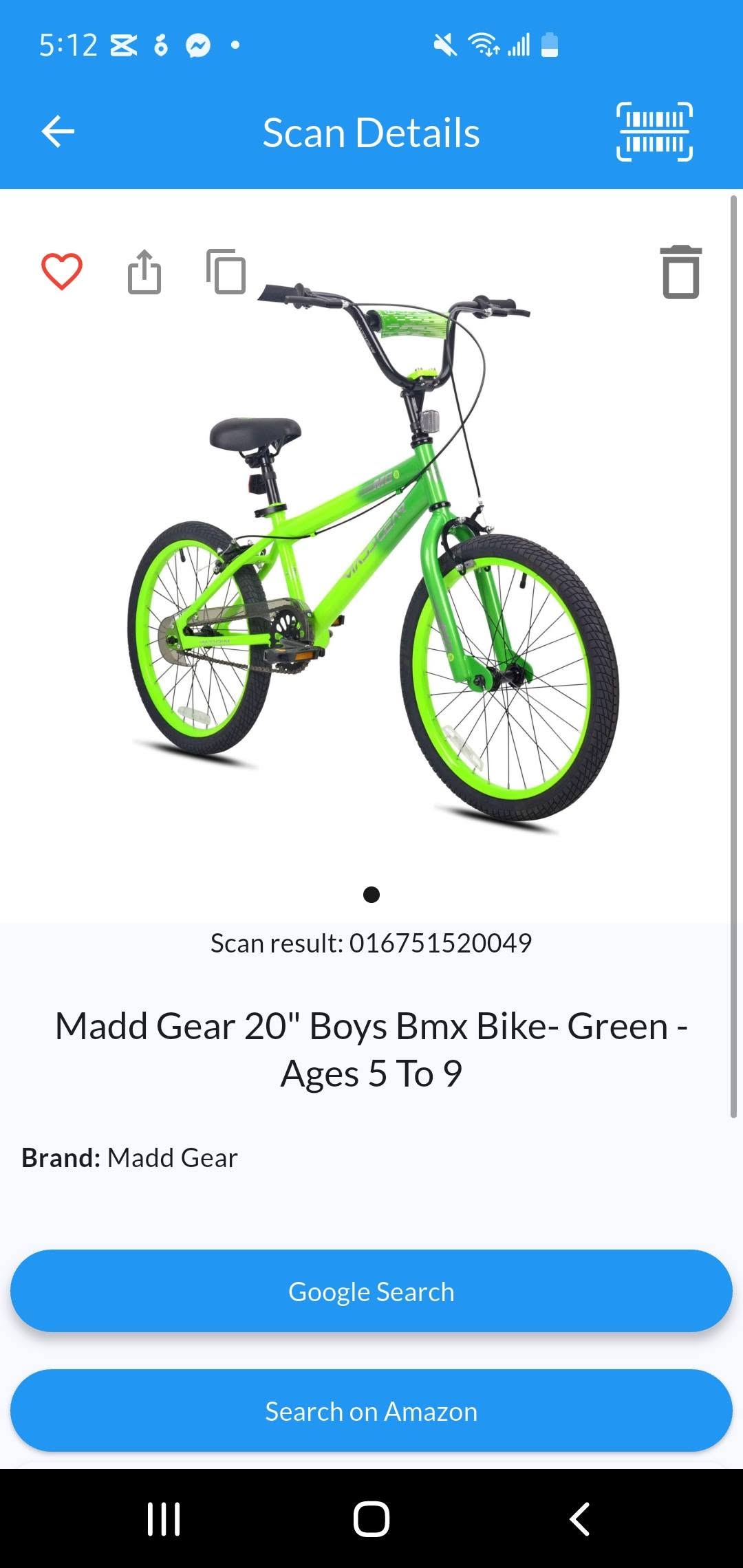 Madd Gear 20" Boys BMX Bike- Green - Ages 5 to 9
