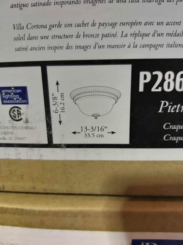 Progress Lighting – Villa Cortona Flush Mount Ceiling Light (Bronze Frame)
