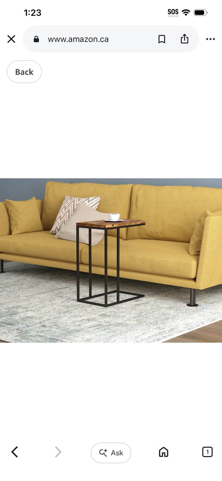 Safdie & Co. Accent Table, Brown Reclaimed Wood