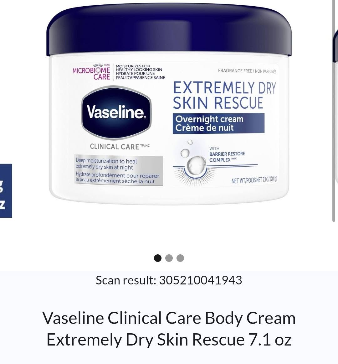 Vaseline Clinical Care Body Cream for Extremely Dry Skin to Help Restore Skin's Moisture