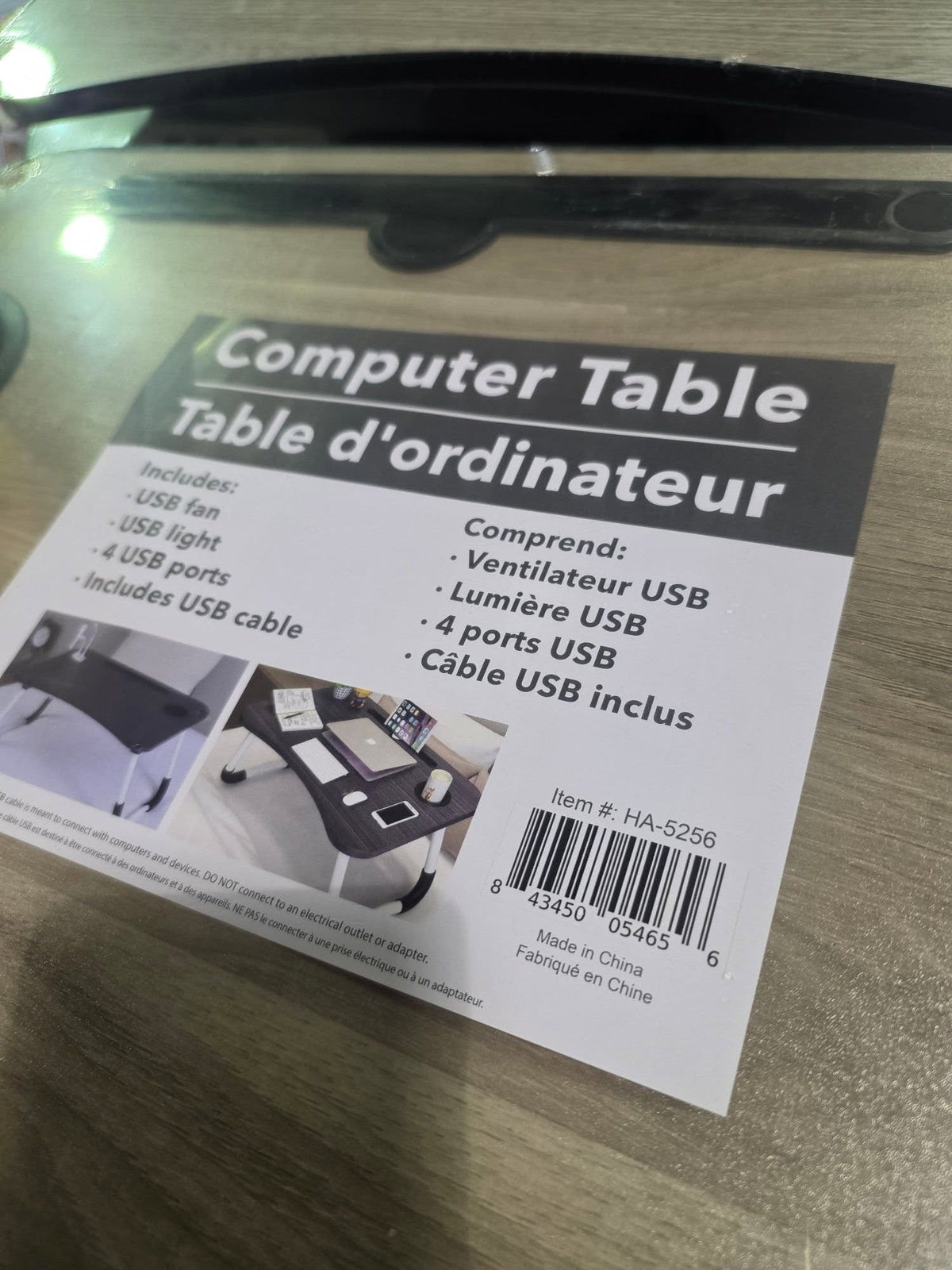 Foldable Portable Laptop Bed/Table/Desk with USB Charge Port and Cup Holder for Eating Reading and Working