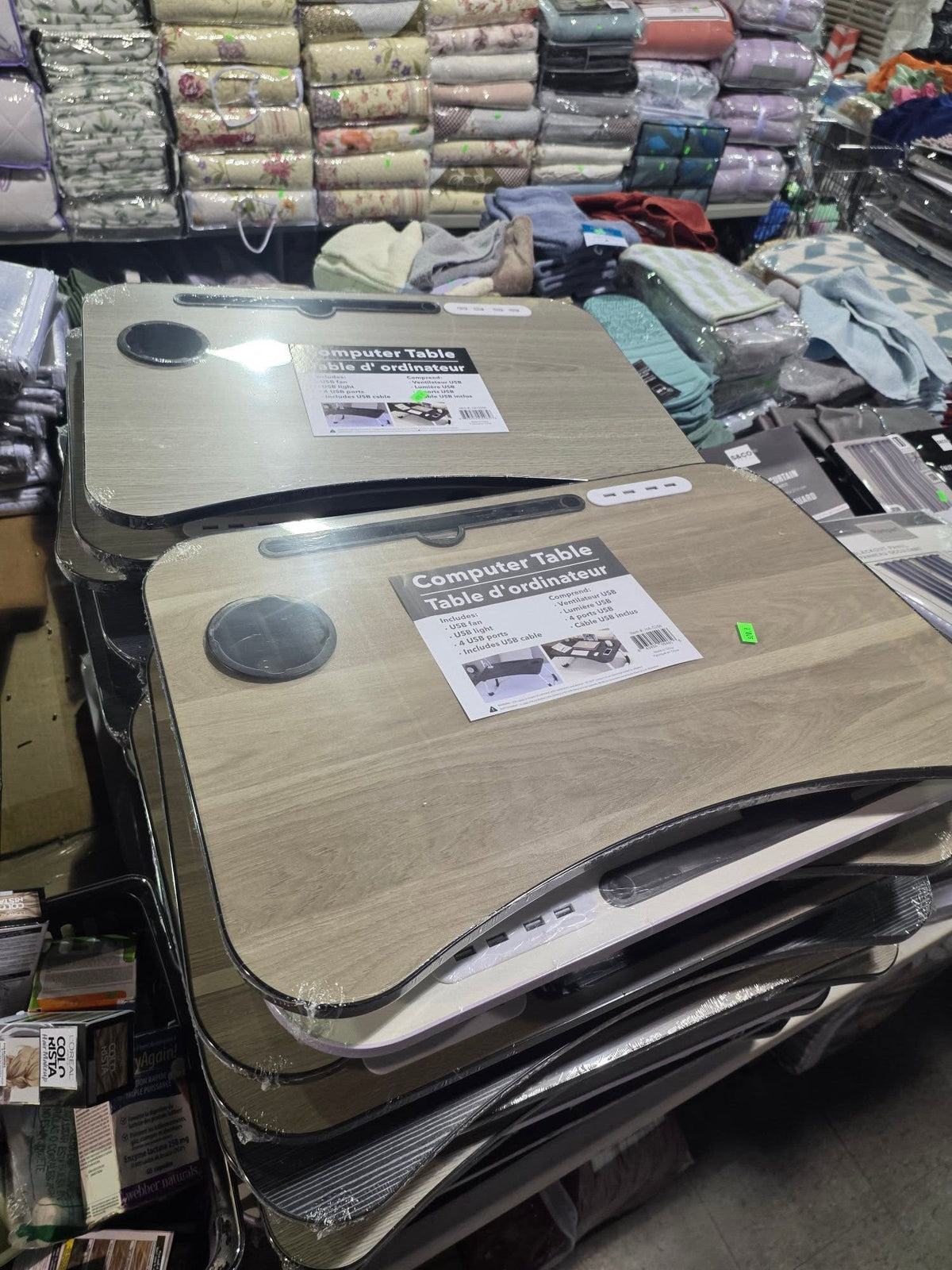 Foldable Portable Laptop Bed/Table/Desk with USB Charge Port and Cup Holder for Eating Reading and Working