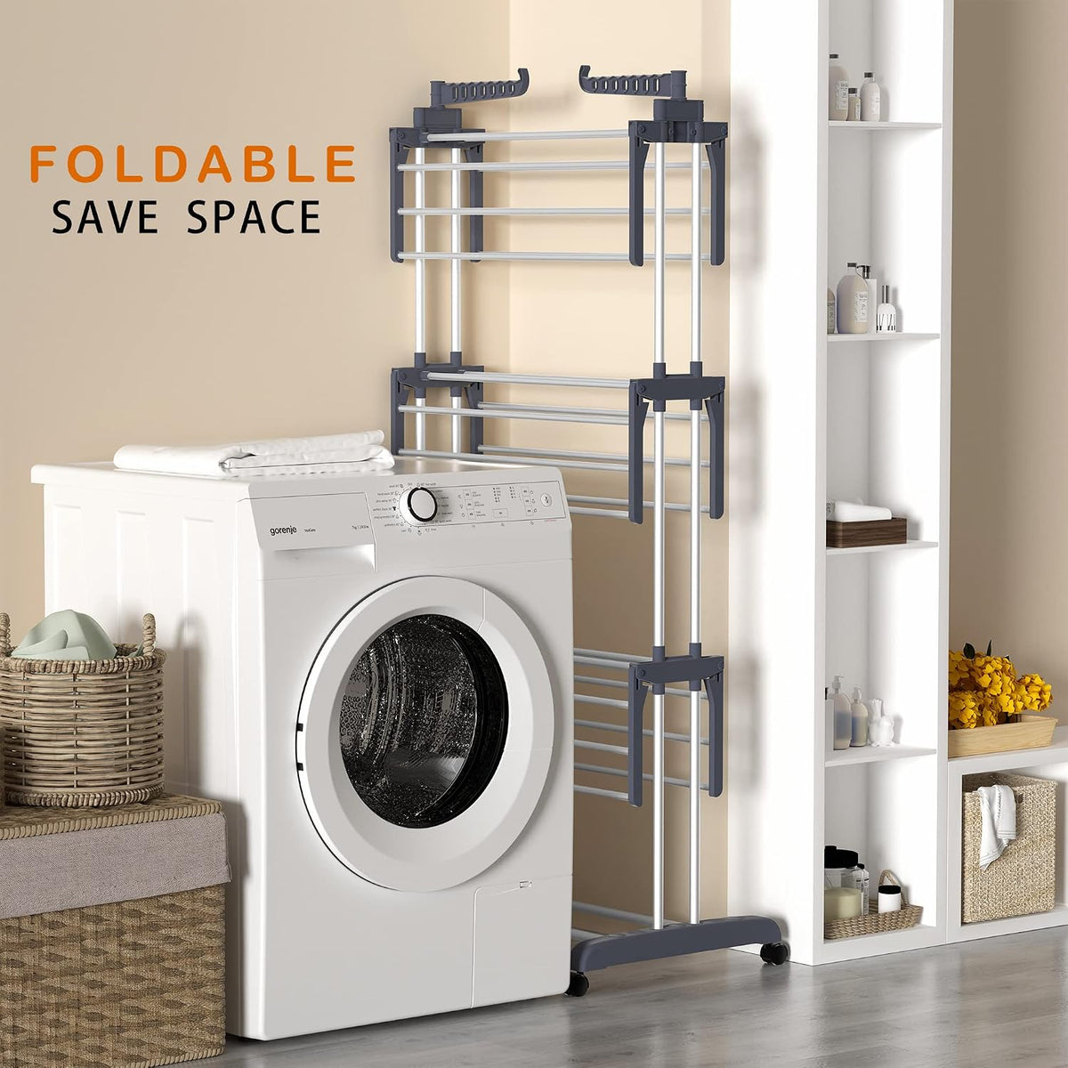 4-TIER FOLDABLE CLOTHES DRYING RACK
