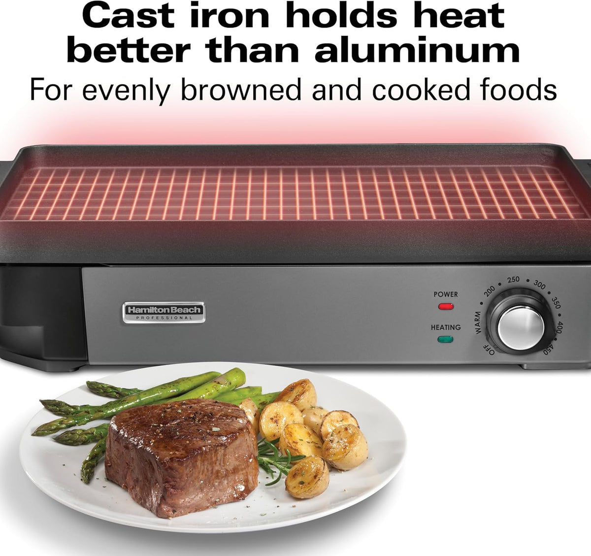 Hamilton Beach Professional Cast Iron Electric Grill