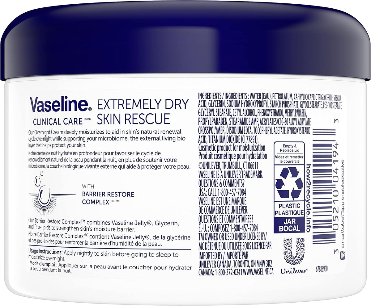Vaseline Clinical Care Body Cream for Extremely Dry Skin to Help Restore Skin's Moisture