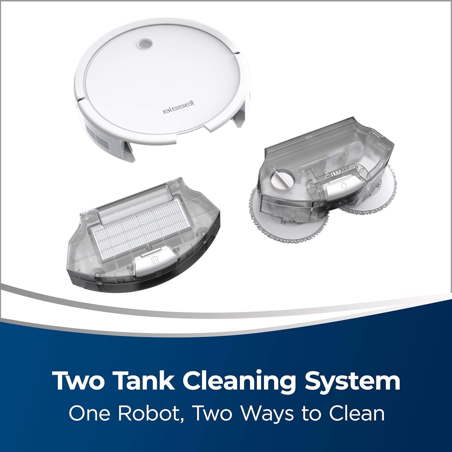 Bissell - Robot Vacuum - Spinwave® - 2-in-1 Wet Mop and Dry Robot Vacuum - WiFi Connected