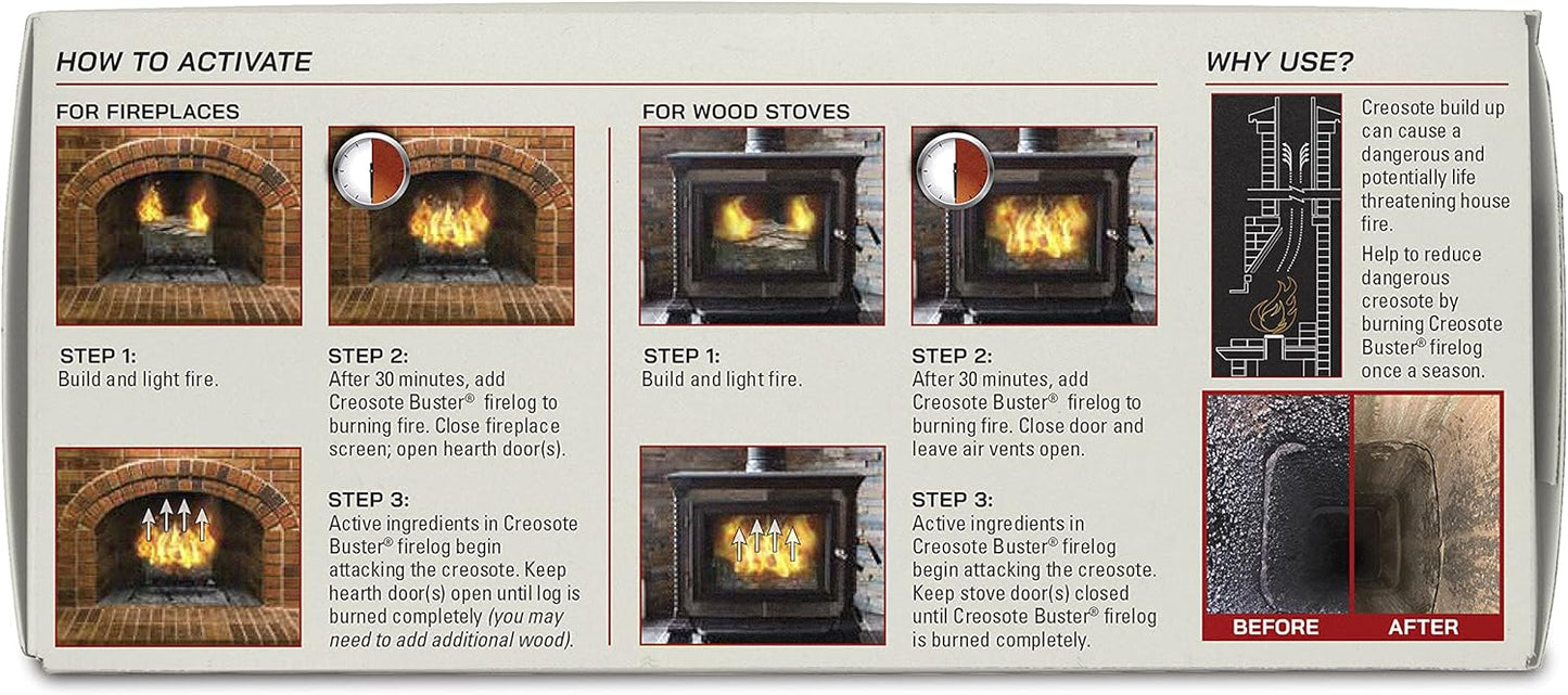 Pine Mountain Creosote Buster Chimney Cleaning Safety Firelog 3.5Lb Log Brown 1 Count