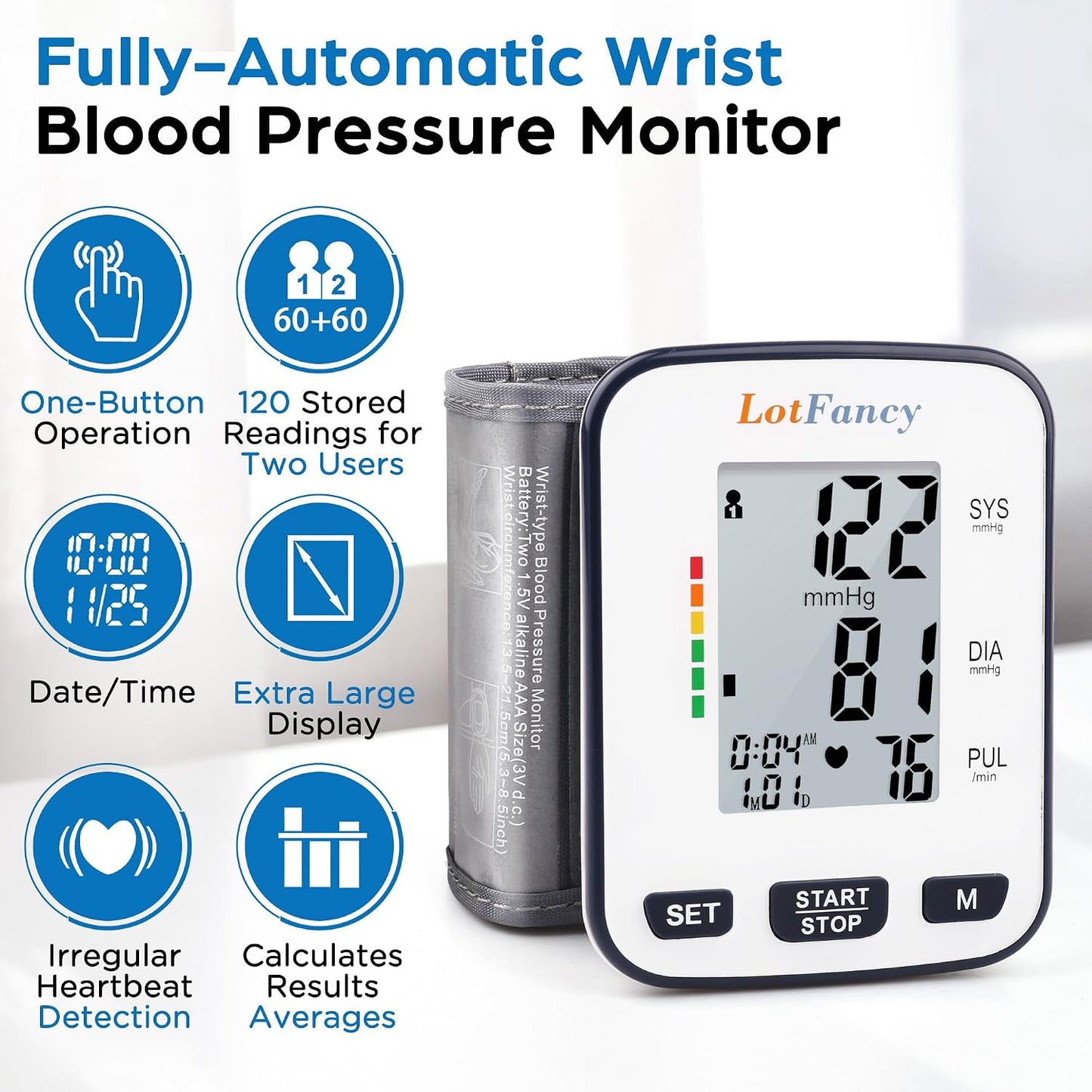 Maynovia Wrist‑Type Fully Automatic Blood Pressure Monitor